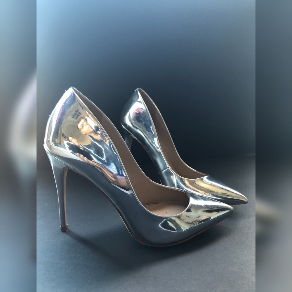 Aldo Metallic Silver Pumps
